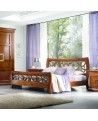 letto legno massello con testata intagliata vari colori