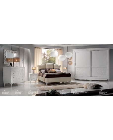 CAMERA COMPLETA LEGNO MASSELLO CON INTAGLIO