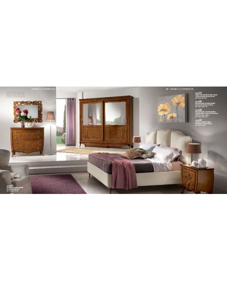 CAMERA COMPLETA LEGNO MASSELLO CON INTAGLIO