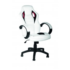 POLTRONA UFFICIO SIMILPELLE BIANCO/NERO63x72x118