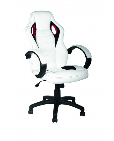 POLTRONA UFFICIO SIMILPELLE BIANCO/NERO63x72x118