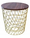 TAVOLINO TONDO PIANO NOCE STRUTTURA ORO50x50x50