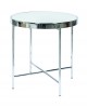 TAVOLINO ROTONDO PIANO VETRO GAMBE CROMO43x43x46