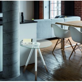 TAVOLINO PIANO VETRO TRASPARENTE45x45x46