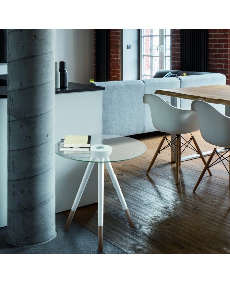 TAVOLINO PIANO VETRO TRASPARENTE45x45x46