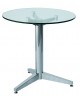 TAVOLINO PIANO IN VETRO GAMBE ACCIAIO70x70x71