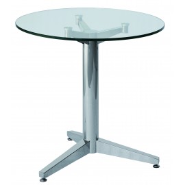 TAVOLINO PIANO IN VETRO GAMBE ACCIAIO70x70x71
