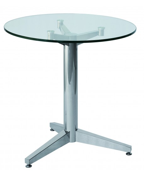 TAVOLINO PIANO IN VETRO GAMBE ACCIAIO70x70x71