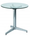 TAVOLINO PIANO IN VETRO GAMBE ACCIAIO70x70x71
