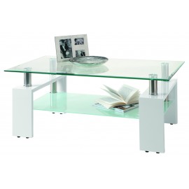 TAVOLINO PIANO CRISTALLO BIANCO110x60x45