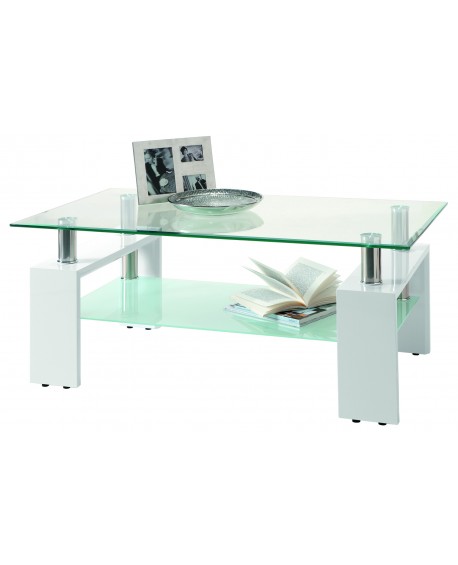 TAVOLINO PIANO CRISTALLO BIANCO110x60x45