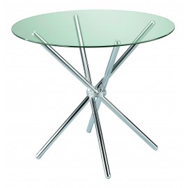 TAVOLINO ROTONDO PIANO VETRO90x90x74