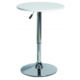 TAVOLINO TONDO PIANO BIANCO GAMBONE ACCIAIO CROMATO60x60x90