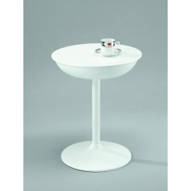 TAVOLINO TONDO CON VASSOIO BIANCO43x43x53