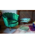 POLTRONA VELLUTO VERDE PETROLIO GAMBE OTTONE78x73x70