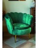POLTRONA VELLUTO VERDE PETROLIO GAMBE OTTONE78x73x70