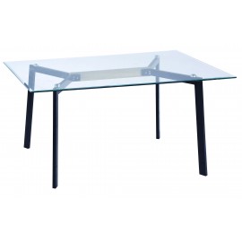 TAVOLO IN VETRO TRASPARENTE150x90x75