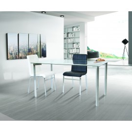 TAVOLO RETTANGOLARE FISSO PIANO CRISTALLO SPESSORE 6 MM145x80x75