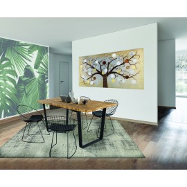 TAVOLO FRASSINO T. NATURALE GAMBE FERRO ANTRACITE160x85x78