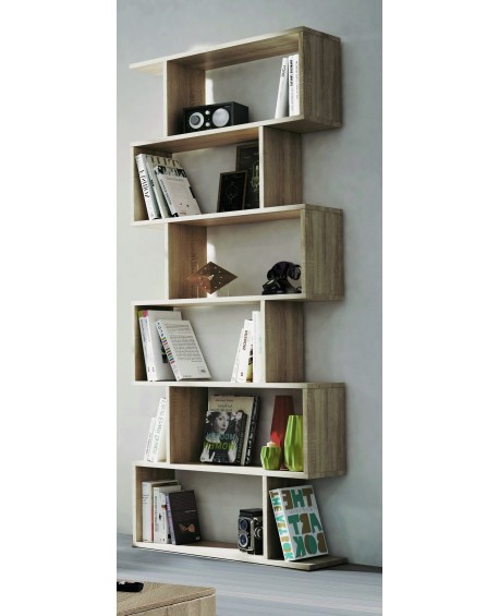 LIBRERIA 6 VANI IN MELAMINICO ROVERE80x25x192
