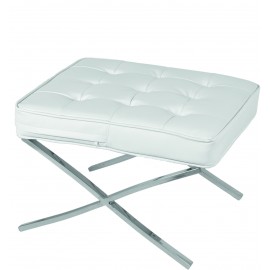 SGABELLO SIMILPELLE BIANCO60x60x40