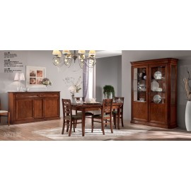 CREDENZA CON RILIEVO IN LEGNO MASSELLO VARI COLORI L 196 - P 50 H 110