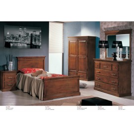 Dormitorio de madera cama completo COMO 'ESPEJO DE CABECERA GABINETE