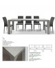Tavolo allungabile 140x90 2 all. centrali cm. 40 grigio cemento