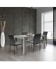 Tavolo allungabile 140x90 2 all. centrali cm. 40 grigio cemento