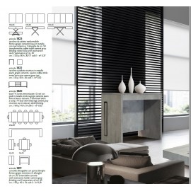 Consolle allungabile 90x45 con 5 all. cm. 50 finitura grigio cemento