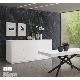 CREDENZA MADIA 4 ante ammortizzate 180x50 finitura bianco frassinato