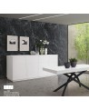 CREDENZA MADIA 4 ante ammortizzate 180x50 finitura bianco frassinato