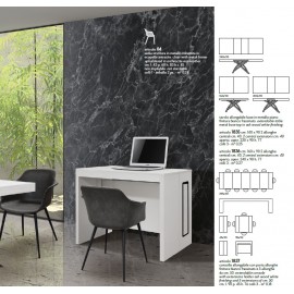 Consolle allungabile 90x45 con 5 all. cm. 50 finitura bianco frassinato