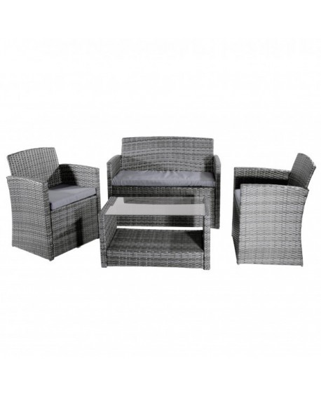 Set LIPARI  divano 2 posti MELANGE con cuscini color GRIGIO