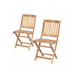 LINEA LEGNO GARDEN - Coppia sedie pieghevoli s/braccioli