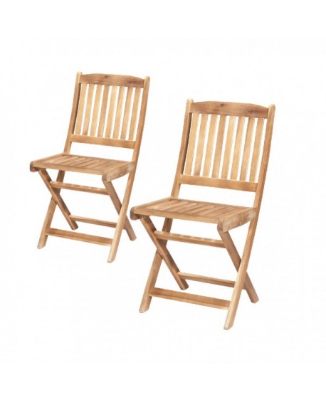 LINEA LEGNO GARDEN - Coppia sedie pieghevoli s/braccioli