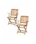 LINEA LEGNO GARDEN - Coppia sedie pieghevoli c/braccioli
