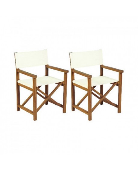 LINEA LEGNO GARDEN - Coppia sedie regista color bianco