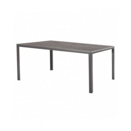 TENERIFE Tavolo rettangolare con top in plastica HDPE - effetto legno colore GRIGIO