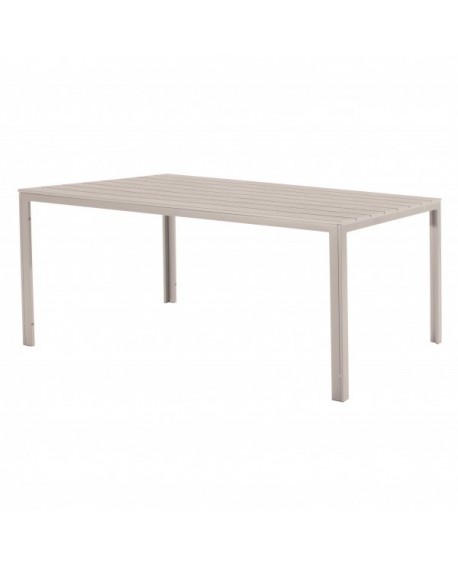 TENERIFE Tavolo rettangolare con top in plastica HDPE - effetto legno colore BEIGE