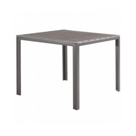 TENERIFE Tavolo quadrato con top in plastica HDPE - effetto legno colore GRIGIO