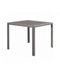 TENERIFE Tavolo quadrato con top in plastica HDPE - effetto legno colore GRIGIO