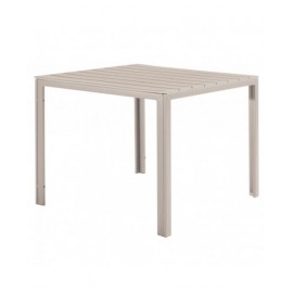 TENERIFE Tavolo quadrato con top in plastica HDPE - effetto legno colore BEIGE