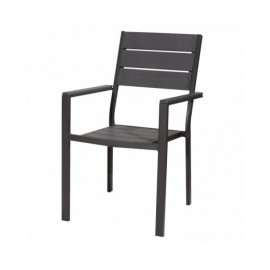 TENERIFE Sedia c/braccioli - effetto legno colore GRIGIO