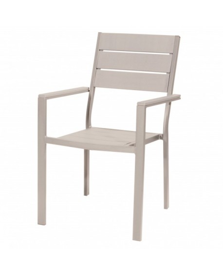 TENERIFE Sedia c/braccioli - effetto legno colore BEIGE