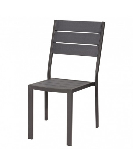 TENERIFE Sedia s/braccioli - effetto legno colore GRIGIO