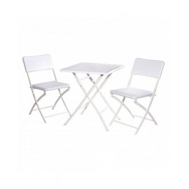 Set MINORCA pieghevole 3 pz - effetto legno colore BIANCO IN ESAURIMENTO