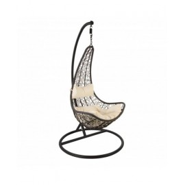 Poltrona PENSILE  APERTA in polyrattan con cuscino