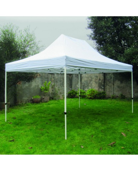 Gazebo pieghevole mercato 3 x 4,50 mt 
bianco copertura plastificata antipioggia