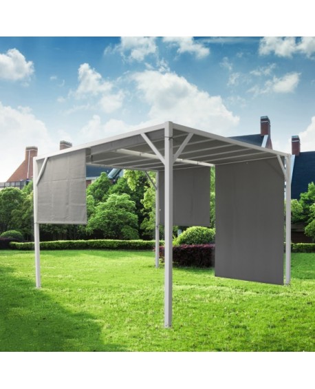 GAZEBO CUBO NERO 3X3 COMPLETO DI TELO